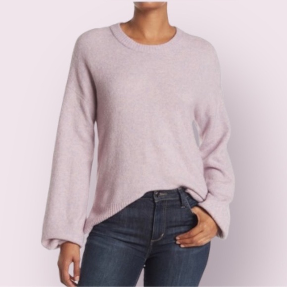 Madewell Sweater Women Medium Payton Lilac Pullover Alpaca Wool Blend B6 - Picture 1 of 9